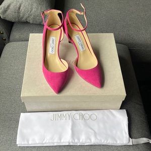 Jimmy Choo ankle strap pink heels